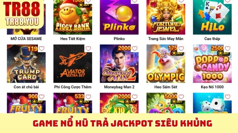 Game Nổ Hũ trả Jackpot siêu khủng