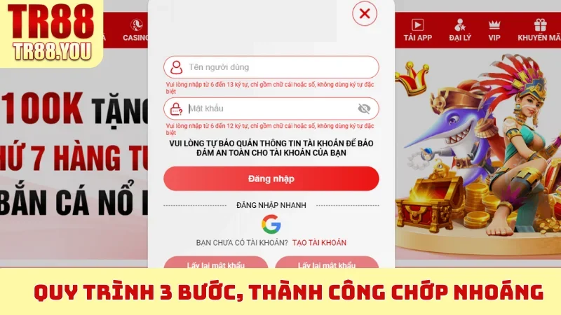 Quy trình 3 bước, thành công chớp nhoáng